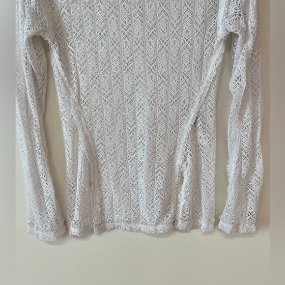 Free People Women's On The Road Twisted White Size Small Sheer Knit Relaxed Top - Picture 8 of 14